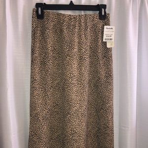 Marshall’s long cheetah print skirt